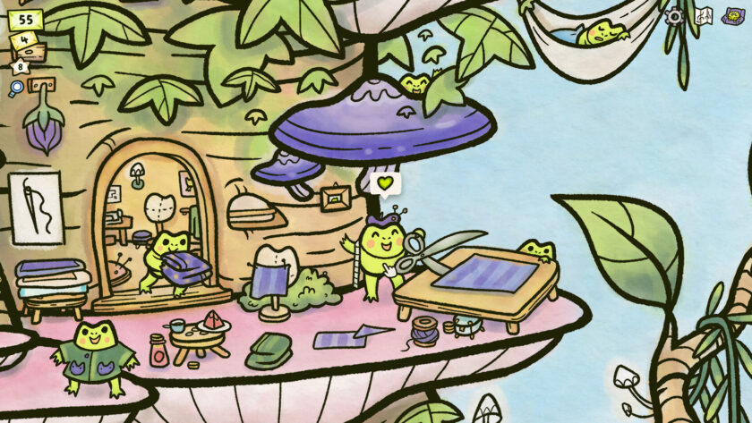 Screenshot for video game Find my Frogs- Branches published on LadiesGamers.com