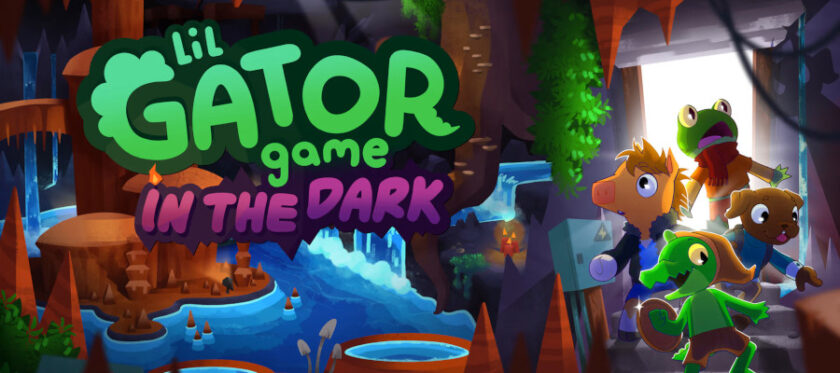 Lil Gator Game: In the Dark DLC key art and logo. Published on LadiesGamers