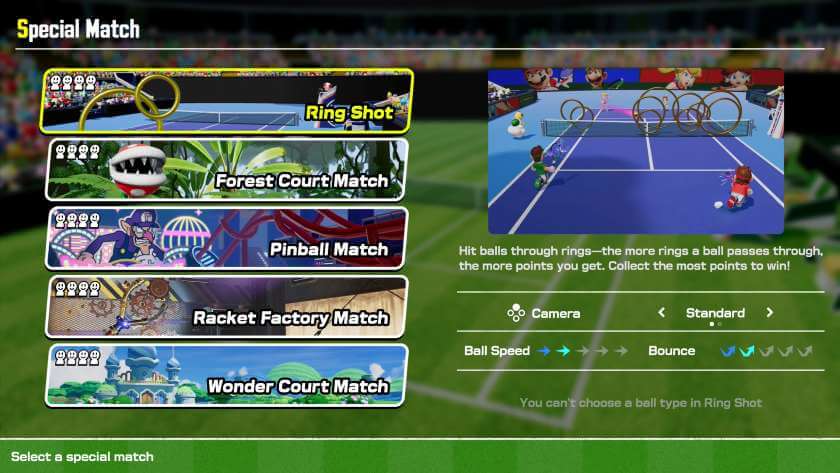 The special match menu listing the five options. Published on LadiesGamers