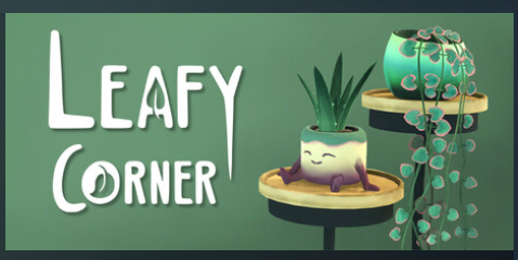 A potted plant and the words Leafy Corner