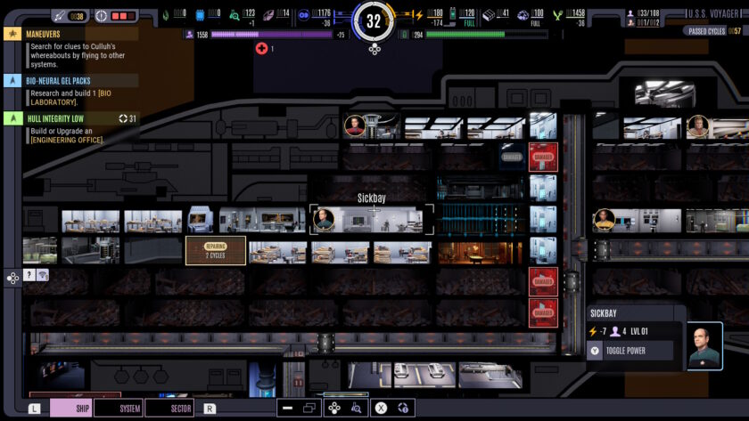 Screenshot for the video game Star Trek: Voyager - Across the Unknown, strategic management, published on LadiesGamers.com