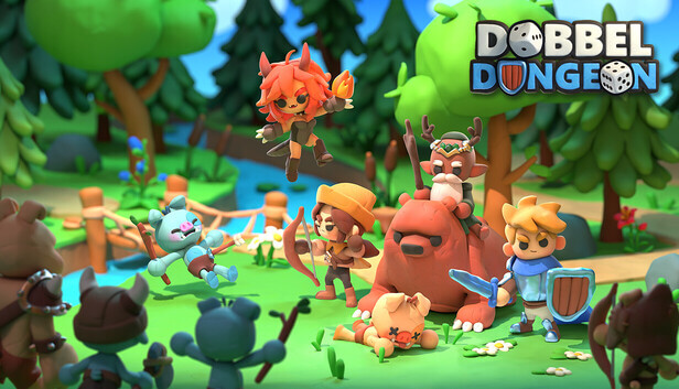 Dobbel Dungeon the heroes face off against the baddies