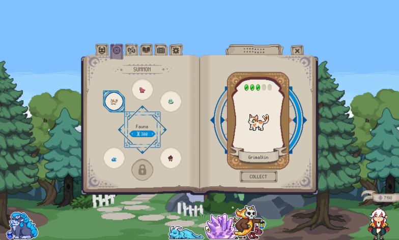 Familiar Findings: the summoning section allows you to choose one of five basic familiars to summon