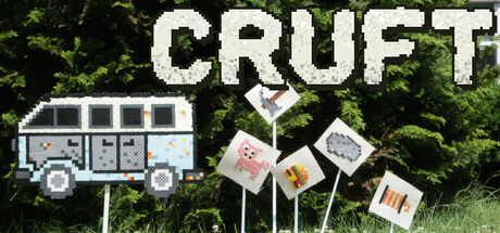 Cruft logo with the van and some items floating around. Published on LadiesGamers