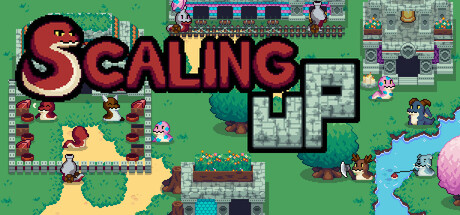 Scaling Up logo with the gameplay background