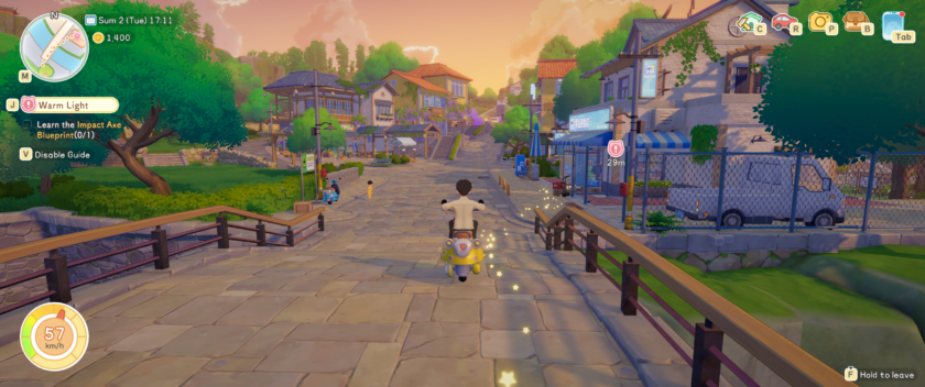 Starsand Island: moving around the town on a scooter