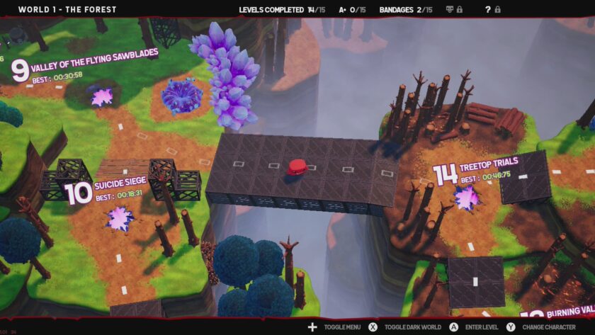 Super Meat Boy 3D world map