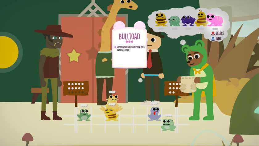 Checking the move ability of a bulltoad, which is displayed in very small writing. Published on LadiesGamers