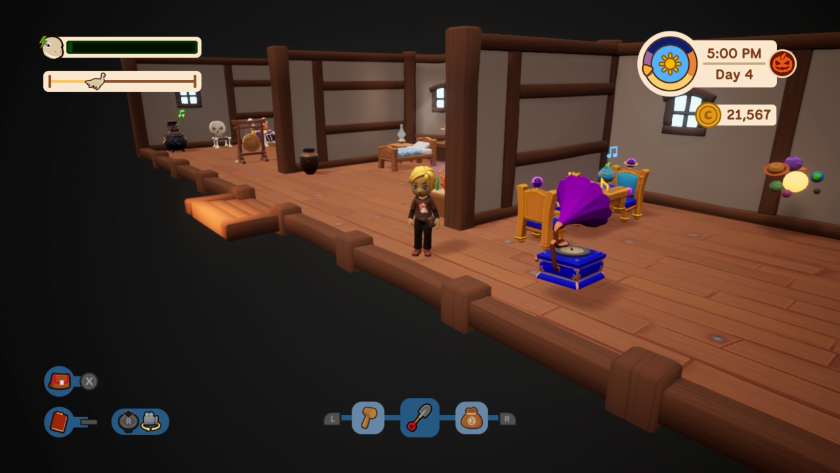 My character standing in the fully expanded cabin. Published on LadiesGamers