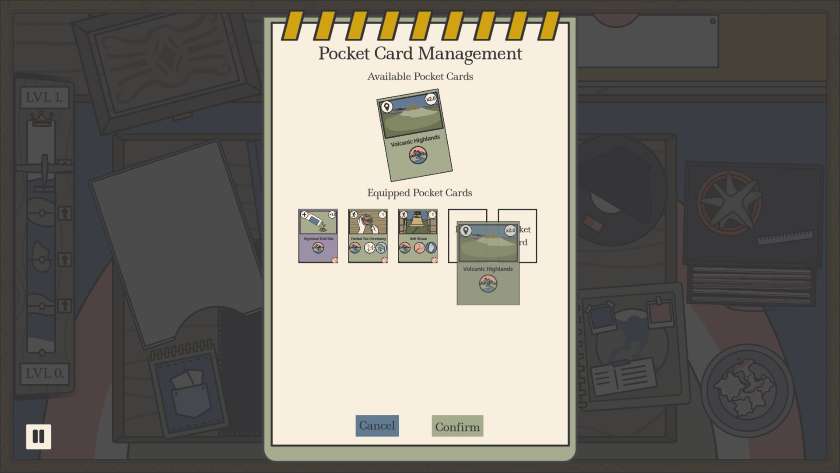 There are four pocket cards on display in Dear Journey...