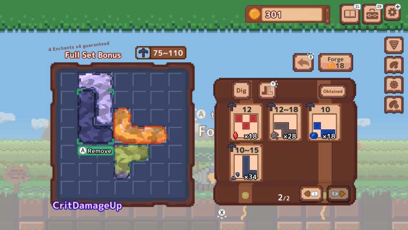 A drill shape, completely filled with shaped ores and is now sparkling. Published on LadiesGamers