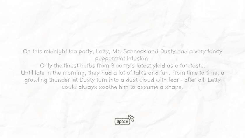 A segment of lore is on the screen in Pencil Stories.