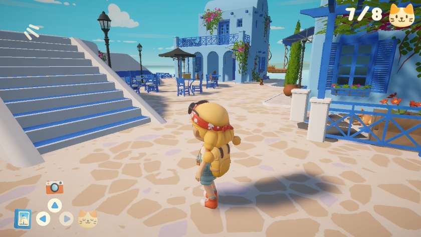 Mia at the bottom of some steps, with the sound symbol showing at the top. Published on LadiesGamers