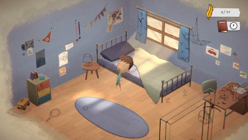 A boy in a whimsical bedroom in The Day I Became A Bird