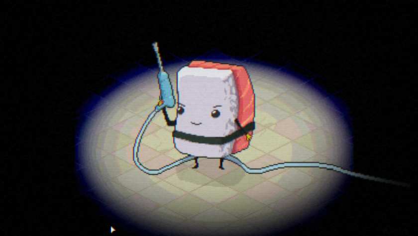A small creature with a pressure washer in Moldwasher