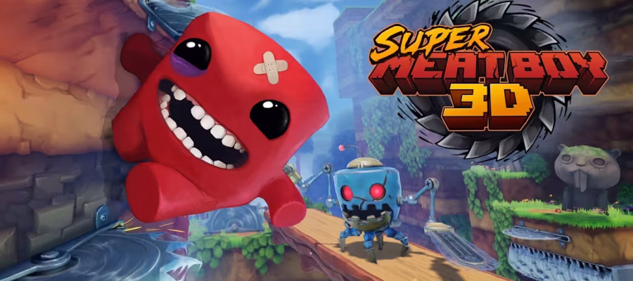 Super Meat Boy 3D meat boy running for his life