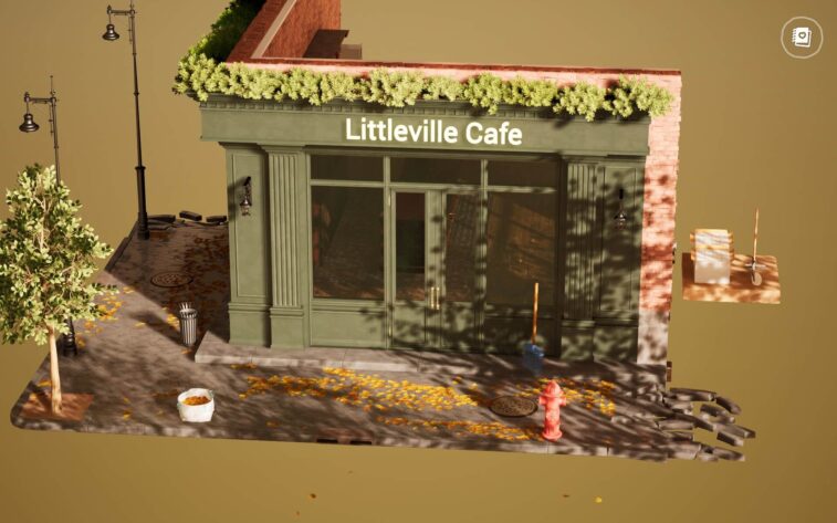 the green storefront of a coffee shop