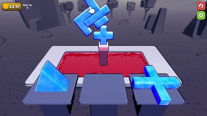 Pure Balance: Equilibrium blocks falling