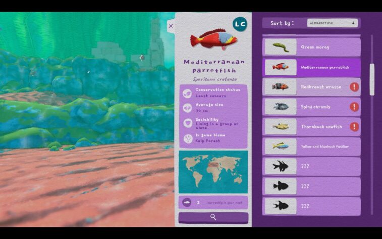 a lexicon of the aquatic species found in the game