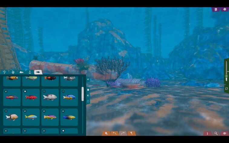 different fish to choose from in sandbox mode.
