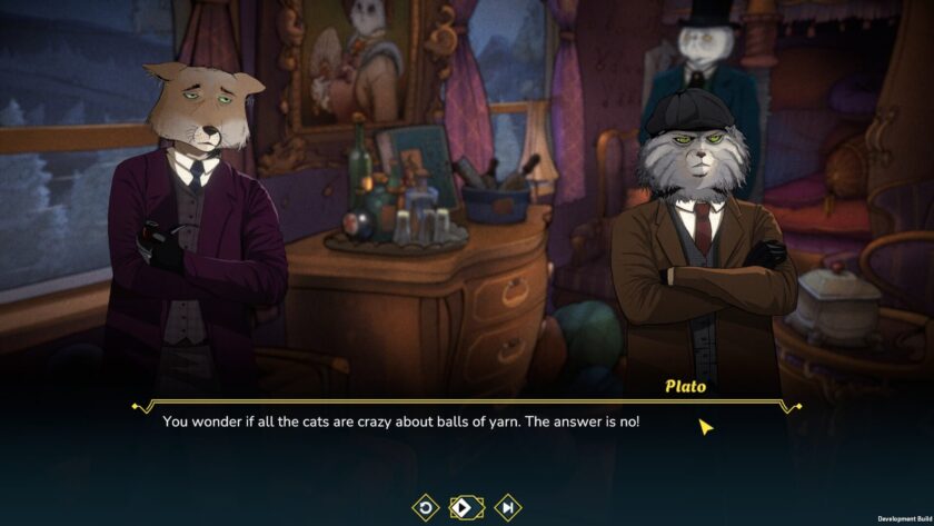 Moses and Plato talking about cats and yarn. 