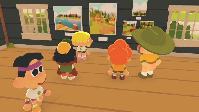 Kids looking at paintings in Find Your Words Fun Games That Won't Break The Bank