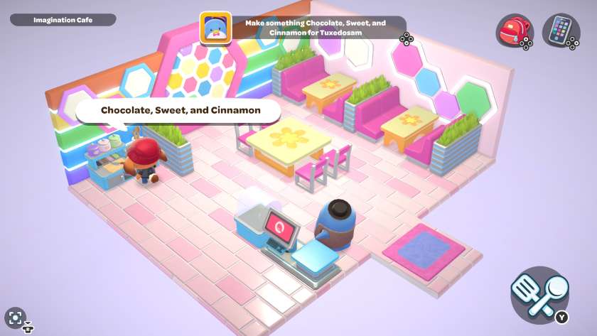 My character making the appropriate recipe for Tuxedosam in the cafe. Published on LadiesGamers