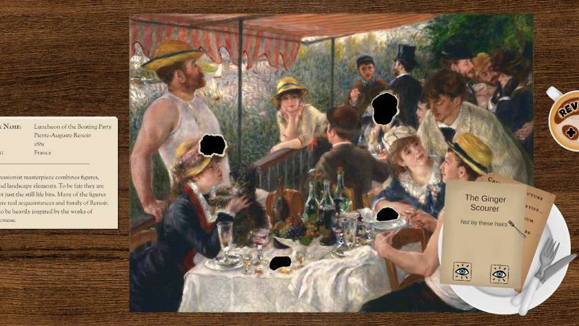 One of the paintings with some of the items already eaten in I Eat Paintings When The Guards Aren't Looking