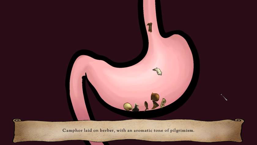 A stomach filled with items from one of the paintings in I Eat Paintings When The Guards Aren't Looking