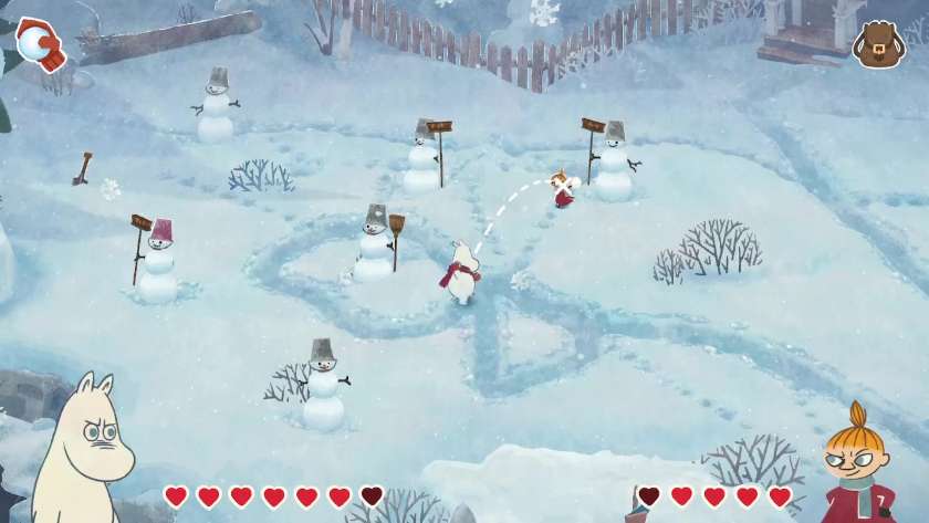 Moomintroll and Little My having a snowball fight. Published on LadiesGamers