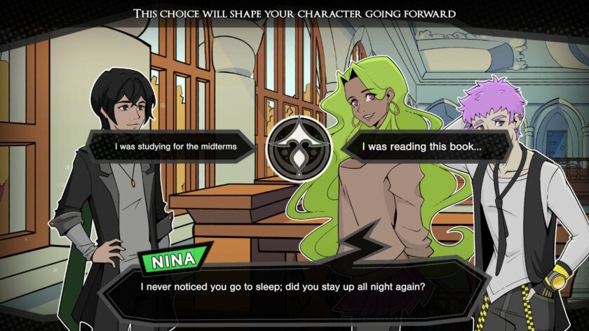 Arcadia Fallen II: choices that impact the story are clearly indicated and options are explained