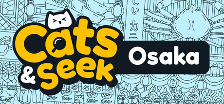 Cats and Seek: Osaka on a blue background