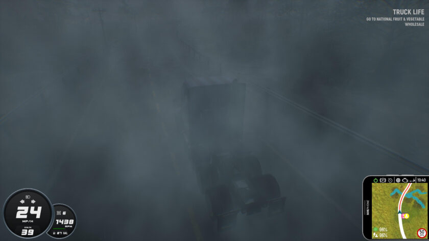 Truck Driver: The American Dream foggy weather