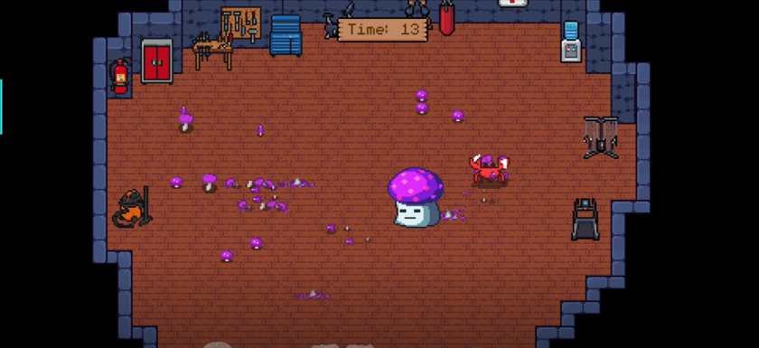 A mushroom mini game in Crabgrass