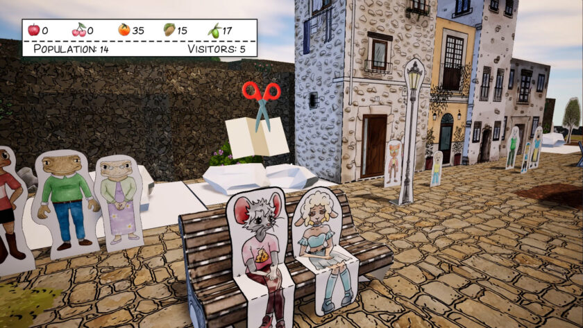 Screenshot for video game Cutout Village, published on LadiesGamers