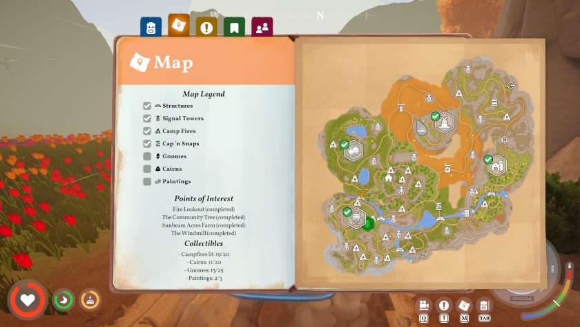 A map of the first location in Outbound, completed.