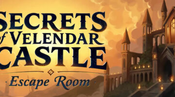 Secrets of Velendar Castle - Escape Room Logo and Key Art.