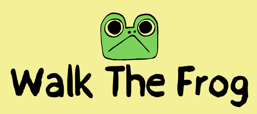 Walk the Frog key art and logo.