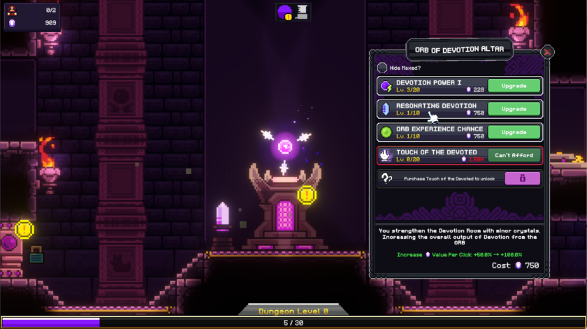 All Hail the Orb: upgrade abilities for devotion resource