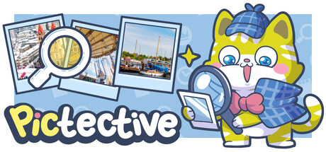 blue background pictective title with a cat dressed as sherlock holmes and pictures of cities