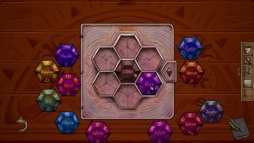 a scheme of a flower with different colored parts that need to be fit in.