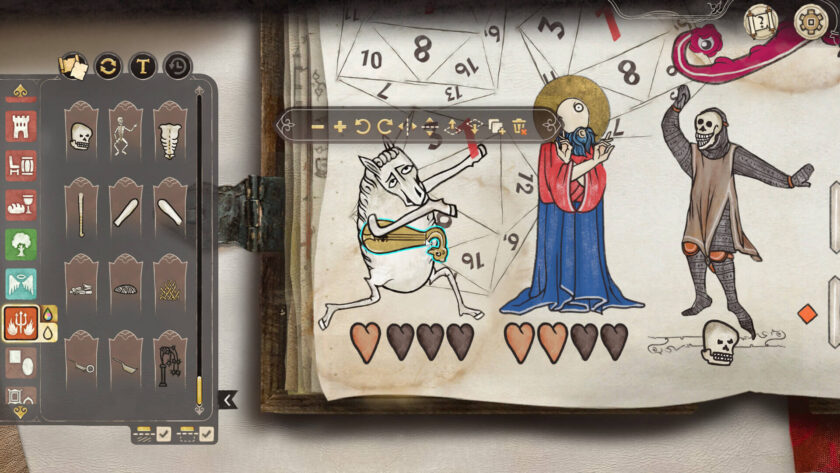 creating artwork with an animal, saint and a soldier and a lot of options on the side. 