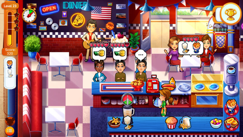 an interior of a restaurant with a lot of clients