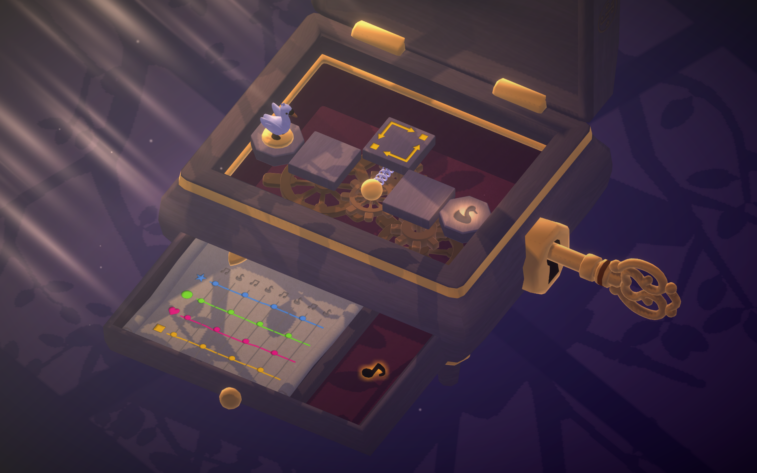 Swan Song: a simple puzzle that only requires you to activate a yellow note to complete the path.