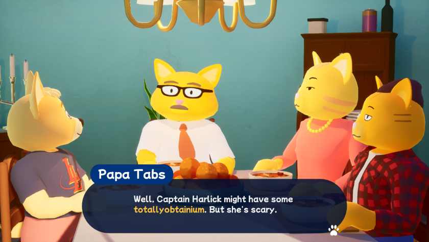 An animal family at a table in Captain Corgi: Planetary Problem Solver