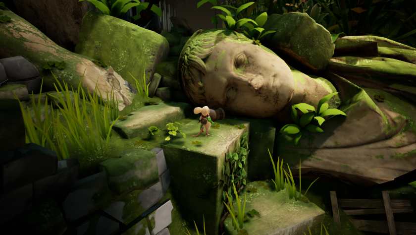 A crumbling ancient world in Moss: The Forgotten Relic