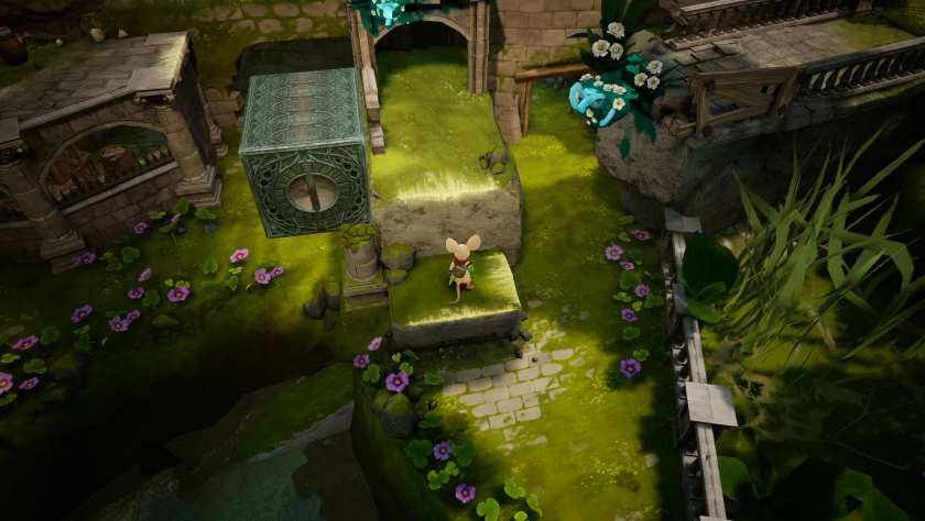 Scratch marks on boulders in Moss: The Forgotten Relic