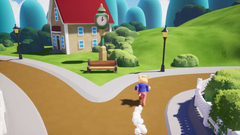 A character running in Captain Corgi: Planetary Problem Solver