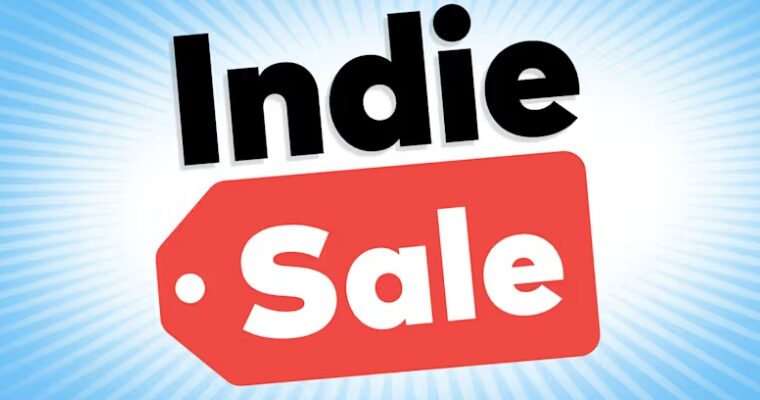 Promotional image for the Nintendo Indie Sale, showing a large red label with Sale in white text, and the word Indie in black lettering above. Published on LadiesGamers