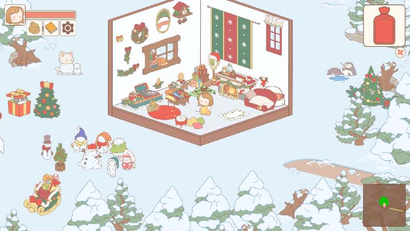 Inside the tundra house, with snow themed items filling the space. Published on LadiesGamers